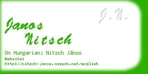 janos nitsch business card